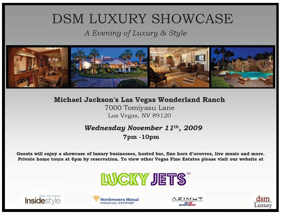 Michael Jackson's Wonderland Ranch Party in Las Vegas sponsored by Lucky Jets